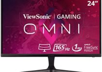 ViewSonic Omni VX2418C 24 Inch 1080p 1ms 165Hz Curved Gaming Monitor with AMD FreeSync Premium, Eye Care, HDMI and DisplayPort