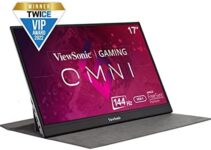 ViewSonic VX1755 17 Inch 1080p Portable IPS Gaming Monitor with 144Hz, AMD FreeSync Premium, 2 Way Powered 60W USB C, Mini HDMI, and Built in Stand with Cover for Home and Esports