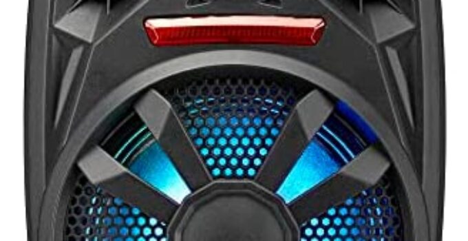 iLive Wireless Tailgate Party Speaker, LED Light Effects, Built-in Rechargeable Battery, Black (ISB380B)