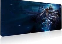 Mouse Pad XXL Lich King,Extra Large Gaming Mousepad Laptop Desk Pad Mat,Non-Slip Rubber Base,Stitched Edges,Smooth Fabric,Computer Keyboard & Mice Combo Pads 31.5×15.7