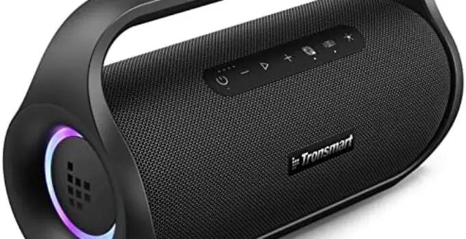 Tronsmart Bang Mini Party Speaker with 50W Stereo Sound, Bluetooth 5.3, Beat-Driven Light Show, IPX6 Waterproof, NFC Connection, TF Card, AUX, Portable Speaker for Home, Outdoors, Travel