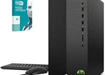 2021 Newest HP Pavilion Gaming Desktop, AMD 6-Core Ryzen 5600G Processor, AMD Radeon RX 5500, 16GB RAM, 256GB PCIe NVMe SSD + 1TB HDD, Mouse and Keyboard, Wins10 Home with Nod32 Antivirus