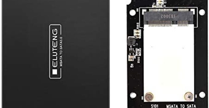 ELUTENG mSATA SSD to 2.5″ SATA Hard Disk Enclosure Case Aluminum 6Gbps High Speed 2.5 SATA to mSATA SSD Convertor Adapter Compatible for Kingston Transcend Intel Samsung