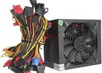 Mining Power Supply 1800W Support 8 GPU Cards for Power Supply PSU (110V-264V), Suitable for BTC ETH ETC ZEC ZCASH DGB XMR Miners (with Power Cord for Power Supply)