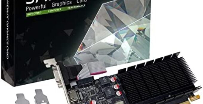 SAPLOS Radeon HD 5450 Low Profile Graphics Card, 2GB GDDR3 64-bit, HDMI DVI-I VGA, PCI Express x16, DirectX 11, Video Card for PC, Computer GPU, 2 Monitors Support