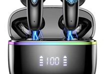 Wireless Earbud Bluetooth 5.3 Headphones 40H Playtime LED Power Display, Bluetoth Earbud Touch Control, Ear Bud in-Ear Earphones with Mic for Android iOS, Super Light & Portable, IP7 Waterproof