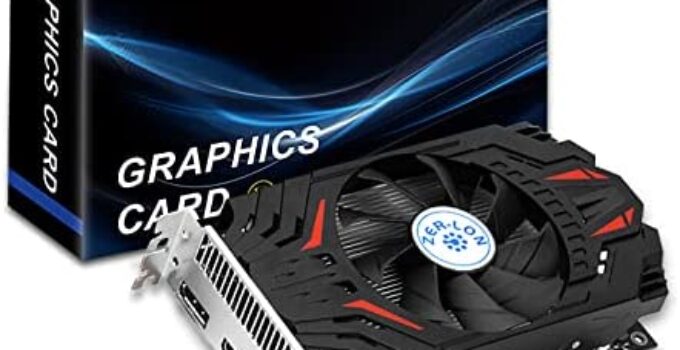ZER-LON AMD Radeon RX 550 Graphics Card, 4GB 128-Bit GDDR5 PCI Express 3.0 x 8, DP/HDMI/DVI-D Tri-Ports, 4K Output, DirectX 12, OpenGL 4.5, Desktop Gaming Video Card, PC Computer GPU