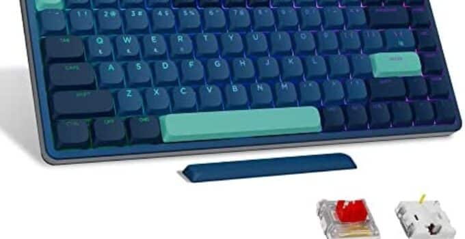 COSTOM XVX L75 Wireless Mechanical Keyboard, Bluetooth/2.4Ghz/Wired Tri-Mode 75% Low Profile Gaming Keyboard, 84 Keys Compact RGB Keyboard w/Aluminum Frame Compatible with Mac Windows Red Switch