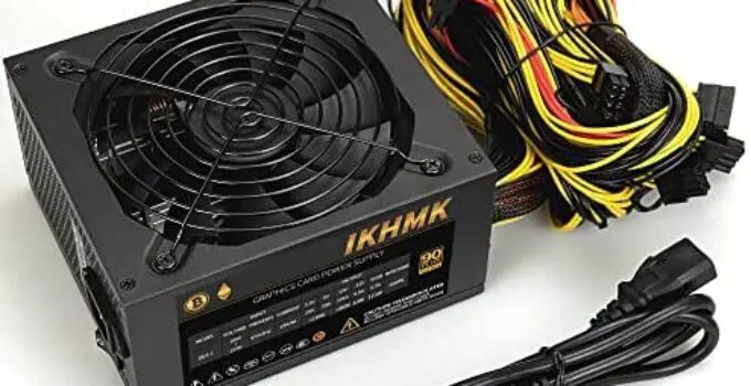 IKHMK 1800W Mining Power Supply 100V-270V PC Power PSU Supports 8 GPU Rig for ETH Bitcoin Ethereum Miner with Power Cord