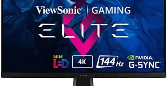ViewSonic Elite XG321UG 32 Inch 4K IPS 144Hz Gaming Monitor with G-Sync, Mini LED, Nvidia Reflex, HDR1400, Advanced Ergonomics, HDMI and DP for Esports