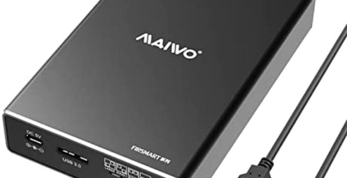 MAIWO Dual Bay USB 3.0 to SATA RAID Enclosure for 2.5 inch SATA I/II/III HDD SSD, External Hard Drive Duplicator, RAID 0/1/LARGE/PM Mode, Support UASP Up to 6Gbps, Max 12TB