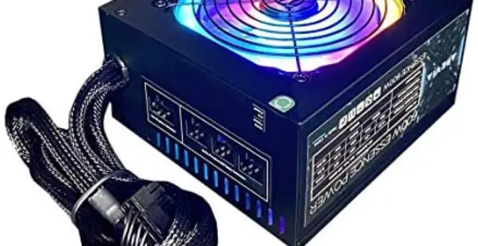 Apevia ATX-ES700-RGB Essence 700W ATX Semi-Modular Gaming Power Supply with Auto-Thermally Controlled 120mm RGB Fan, 115/230V Switch, All Protections