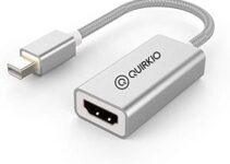 QUIRKIO Thunderbolt Mini DisplayPort to HDMI Adapter [Aluminum Shell, Super Slim,] Compatible With MacBook Air/Pro, Microsoft Surface Pro, Monitor, TV, Projector Compatible Full 1080p HD Video & Audio