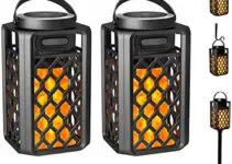 SZGMJIA Portable Bluetooth Speakers, Led Flame Torch Atmosphere Wireless Outdoor Speakers Bluetooth 5.0 HD Audio IP67 Waterproof with LED Flicker Warm Night Lights for Travel Home Party(2 Pack)