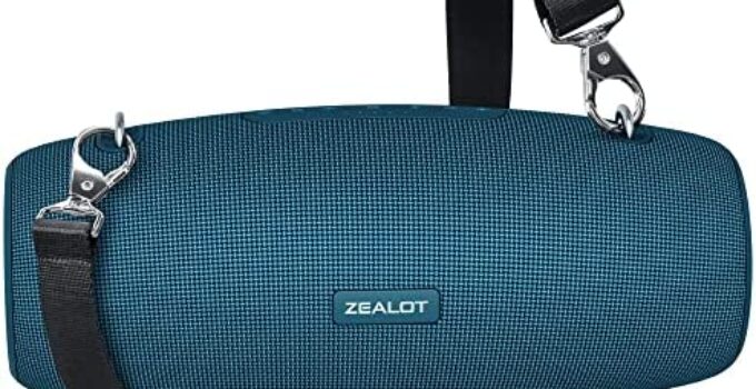 ZEALOT Bluetooth Speakers,75W Bluetooth Speaker Loud,IPX6 Outdoor Waterproof Speaker with 14,400MAh Big Battery,50H Playtime,EQ,Stereo,Speakers Bluetooth Wireless for Party,Beach,Camping(Blue)