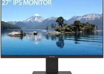 suevery Computer Monitor 27 Inch 1080p 75Hz IPS Screen LCD Display for Gaming, Home Office Work, HDMI VGA Port Frameless FHD External Desktop Business Monitors, PC Laptop Compatible, Vesa Mountable