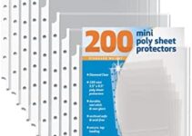 200 Count Mini Poly Sheet Protectors, Standard Weight, Diamond Clear, by Better Office Products, 5.5″ x 8.5″, 200 Pack