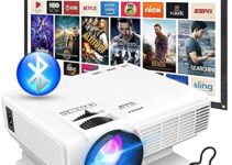 2023 Upgraded Mini Projector with Bluetooth and Projector Screen, Full HD 1080P Supported Portable Video-Projector, Home Theater Movie Projector Compatible with HDMI,VGA,USB,AV,Laptop,Smartphone