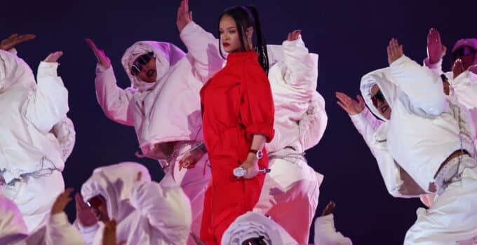 WATCH: Rihanna performs Super Bowl 57 halftime show, with 12-song lineup, rising platforms and pyrotechnics