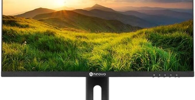AG Neovo MH2402 24 Inch IPS 1080p Bezel Less Ergonomic Monitor with HDMI, DisplayPort and Speakers, Height Adjustable, Pivot, Swivel and Tilt for Office