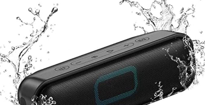 Bluetooth Speakers, Portable Speakers Bluetooth Wireless with 20W Loud Stereo Sound, IPX7 Waterproof Shower Speakers, TWS Loud Party Speakers, Multi-Colors Lights, 15 Hrs Playtime for Indoor&Outdoor