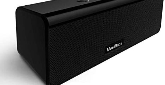 Bluetooth Speakers,MusiBaby M71 Bluetooth Speaker,Portable Speaker,Loud Stereo,Booming Bass Speaker,Dual Pairing Speakers,24H Playtime,Speakers Bluetooth Wireless for Home,Party,Hiking(Black)