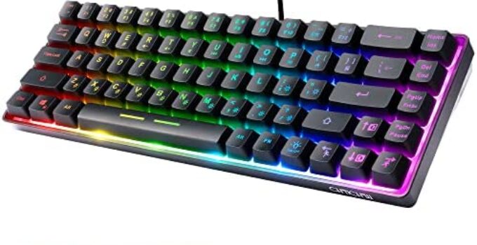 CHONCHOW 60% Gaming LED Keyboard RGB 68 Keys Layout Wired Keypad with 10 Preset Effects Mechanical Switch Feel Compatible with PC Mac Linux Xbox one PS4 PS5