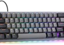DROP ALT Mechanical Keyboard — 65% (67 Key) Gaming Keyboard, Hot-Swap Switches, Programmable Macros, RGB LED Backlighting, USB-C, Doubleshot PBT, Aluminum Frame (Halo Clear, Gray)