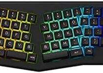 EPOMAKER AKKO ACR PRO Alice Plus 68-Key Hot Swappable Split Wired Mechanical Gaming Keyboard, with Double-Shot PBT ASA Keycaps, for Win/Mac/Linux（Black Pink）