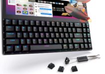 Kwumsy K2 12.6" Touchscreen Gaming Mechanical Keyboard,Portable Multifunctional Split Keyboard,71Keys RGB LED Backlit N-Key Compact Keyboard,Plug and Play for Windows Mac Android(US Layout QWERTY)…