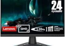 Lenovo G24qe-20-2022 – Gaming Monitor – 23.8 Inch QHD – 100 Hz – AMD Radeon FreeSync – Blue Light Certified – Tilt Stand – HDMI & DP