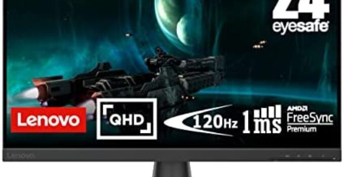 Lenovo G24qe-20-2022 – Gaming Monitor – 23.8 Inch QHD – 100 Hz – AMD Radeon FreeSync – Blue Light Certified – Tilt Stand – HDMI & DP