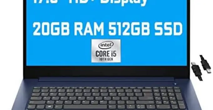 Lenovo IdeaPad 3 Business Laptop 17.3″ HD+ Display 10th Gen Intel 4-Core i5-1035G1 (Beats i7-8665U) 20GB RAM 512GB SSD Intel UHD Graphics Fingerprint Dolby Win10 + HDMI Cable