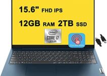 Lenovo IdeaPad 5 Business 15 Laptop 15.6″ FHD IPS Touchscreen 11th Gen Intel 4-Core i7-1165G7 12GB RAM 2TB SSD Fingerprint Backlit Keyboard USB-C Dolby Win10 Blue + HDMI Cable