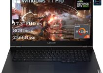Lenovo Legion 5 17 Gaming Laptop | 17.3″ FHD IPS Display | AMD 6-Core Ryzen 5 5600H (> i7-10750H) | 8GB DDR4 256GB SSD | GeForce GTX 1650 4GB Backlit USB-C Win11Pro Black + 32GB MicroSD Card