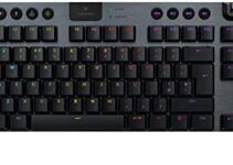 Logitech G915 TKL Tenkeyless Lightspeed Wireless RGB Mechanical Gaming Keyboard, Low Profile Switch Options, LIGHTSYNC RGB, Advanced Wireless and Bluetooth Support – Clicky , Black