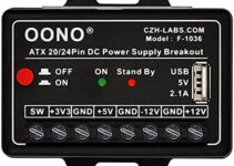 OONO ATX 24/20-Pin DC Power Supply Breakout Module with 2.1A USB Port