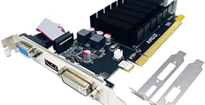 QTHREE Radeon HD 5450 Graphics Card,2GB,GDDR3,64 Bit,DVI/HDMI/VGA,Low Profile,PCI Express x16 2.0,Desktop Video Card for PC,Computer GPU,DirectX 11,Plug & Play,2 Monitors Support