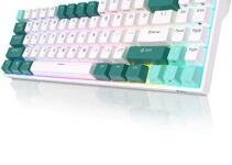 RK ROYAL KLUDGE RK71 Gaming Keyboard, The Newest 71-Key Design Wireless Keyboard, 3 Modes Connectivity Mechanical Keyboard, Individually Backlit RGB Keys, Programmable Macro Functionality- Blue Switch