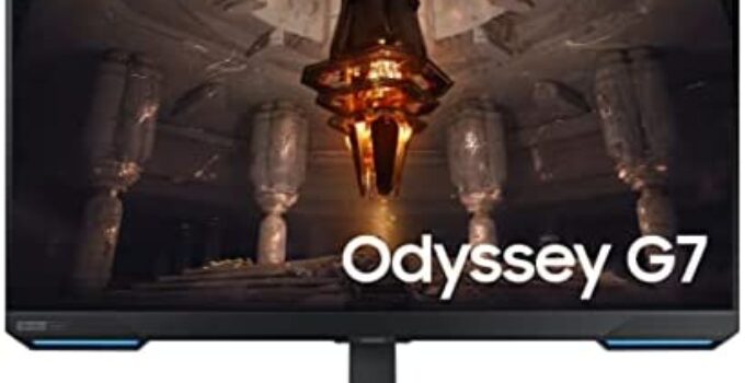 SAMSUNG Odyssey G70B Series 32-Inch 4K UHD Gaming Monitor, IPS Panel, 144Hz, 1ms, HDR 400, G-Sync and FreeSync Premium Pro Compatible, Ultrawide Game View (LS32BG702ENXGO)