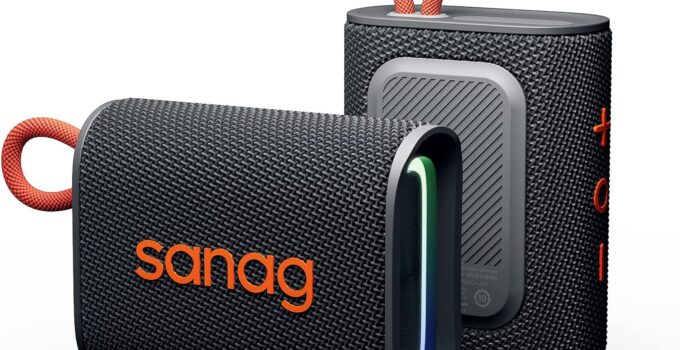 Sanag Bluetooth Speakers Ultra Portable Speaker with RGB Light Wireless Bluetooth 5.1 Speaker with IPX7 Waterproof, Big Stereo Sound Speakers with Extra Bass and 18H Playtime