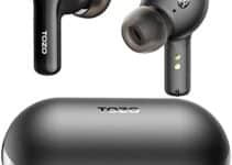 TOZO A2 Mini Wireless Earbuds Bluetooth 5.3 in Ear Light-Weight Headphones Built-in Microphone, IPX5 Waterproof, Immersive Premium Sound Long Distance Connection Headset with Charging Case, Black