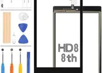 Touch Screen Digitizer Replacement for Amazon Kindle Fire HD8 HD 8 8th Gen 2018 L5S83A 8.0 INCH Touch Sensor Glass Lens Repair Part Kits with Free Tools Set (No LCD)