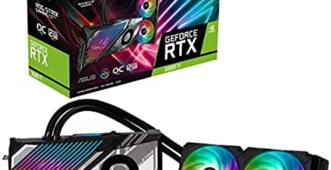 ASUS ROG Strix LC NVIDIA GeForce RTX 3080 Ti OC Edition Gaming Graphics Card (PCIe 4.0, 12GB GDDR6X, HDMI 2.1, DisplayPort 1.4a, Full-Coverage Cold Plate, 240mm Radiator, 600mm tubing, GPU Tweak II)