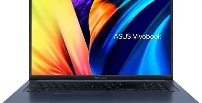 ASUS VivoBook 17X Laptop, 17.3" FHD Display, AMD Ryzen 5 5600H CPU, AMD Radeon Graphics, 8GB RAM, 512GB SSD, Fingerprint Sensor, Windows 11 Home, Quiet Blue, S1703QA-AS51