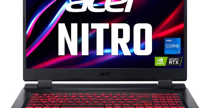 Acer Nitro 5 AN517-55-72R4 Gaming Laptop | Intel Core i7-12700H | NVIDIA GeForce RTX 3050 Ti Laptop GPU | 17.3" FHD 144Hz IPS Display | 16GB DDR4 | 1TB PCIe Gen 4 SSD | Killer Wi-Fi 6 | Red Backlit KB
