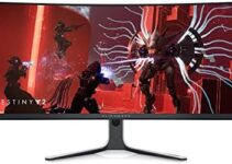 Alienware 34 Inch Curved PC Gaming Monitor, 3440 x 1440p Resolution, Quantum Dot OLED 175Hz, 1800R Curvature, True 1ms GTG, 1,000,000:1 Contrast Ratio, 1.07 Billion Colors, AW3423DW – Lunar Light