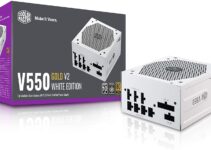 Cooler Master V550 Gold White Edition V2 Full Modular,550W, 80+ Gold Efficiency, Semi-fanless Operation, 16AWG PCIe high-Efficiency Cables, 10 Year Warranty
