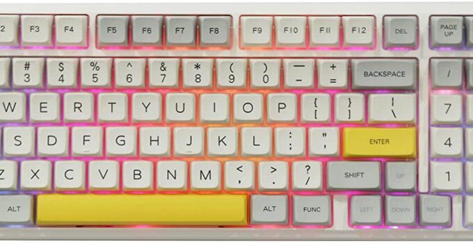EPOMAKER TH96 96% Hot Swap RGB QMK/VIA Programmable Gasket Mounted Mechanical Gaming Keyboard with South-Facing RGB LEDs, MDA Profile Keycaps, Knob Control for Windows/Mac((Theory MDA, Flamingo)