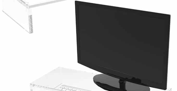Mammoth DuraClear Heavy Duty Desktop Acrylic Monitor Riser Stand – Elevate Your Home or Office Setup with Style and Functionality